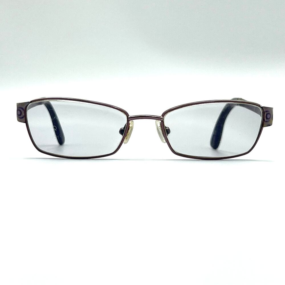 Vintage Y2K Phoebe Couture P253 Eyeglasses Purple Swirl Rectangle Metal Frames